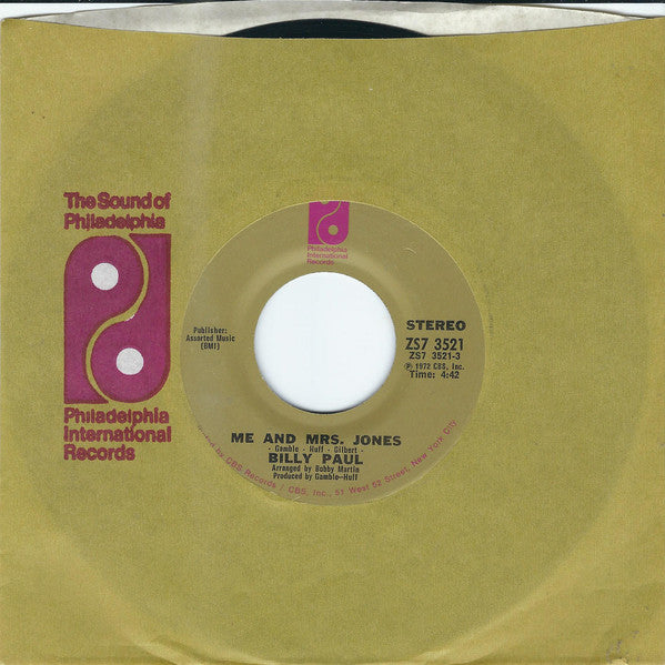 Billy Paul : Me And Mrs. Jones / Your Song (7", Single, San)