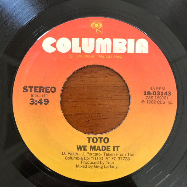 Toto : Make Believe (7", Single, Styrene, Pit)