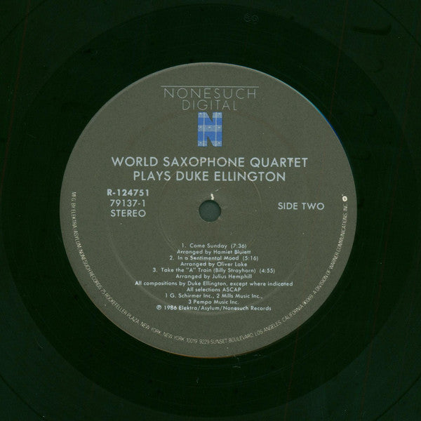 World Saxophone Quartet : World Saxophone Quartet Plays Duke Ellington (LP, Album, Club)
