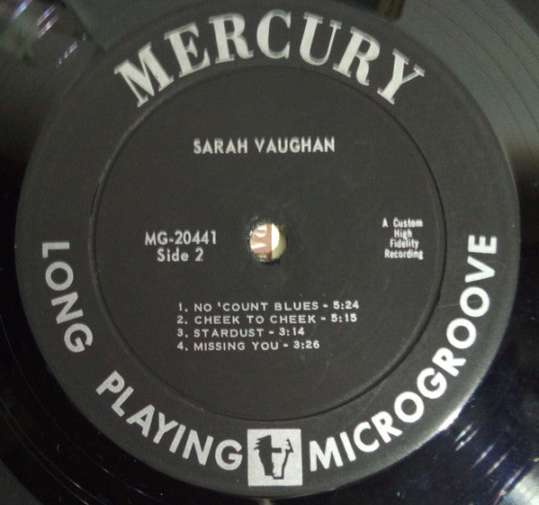 Sarah Vaughan : No Count Sarah (LP, Album, Mono)