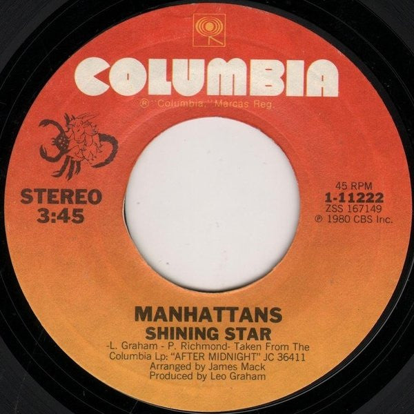 Manhattans : Shining Star (7", Styrene, Ter)