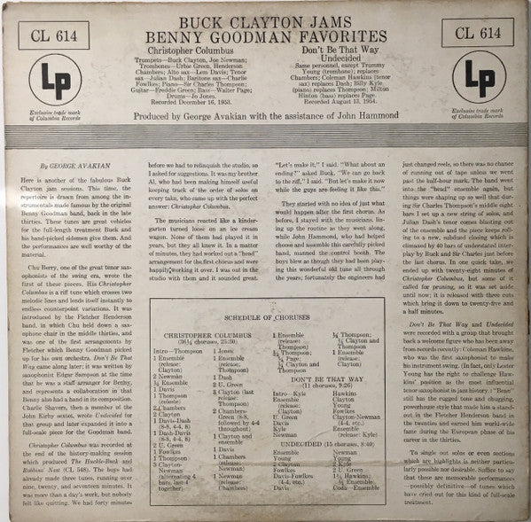 Buck Clayton's All-Stars* : Buck Clayton Jams Benny Goodman (LP, Mono)