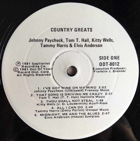 Various : Country Greats (LP, Comp)