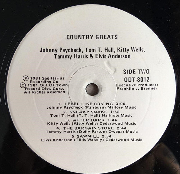 Various : Country Greats (LP, Comp)