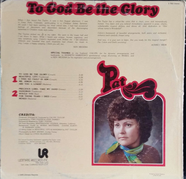 Pat Taylor (3) : To God Be The Glory (LP, Album)