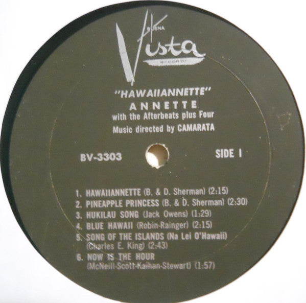 Annette (7) : Hawaiiannette - Annette Sings Songs Of Hawaii (LP, Album, Mono)
