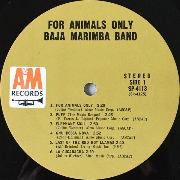 Baja Marimba Band : For Animals Only (LP, Album, Ter)