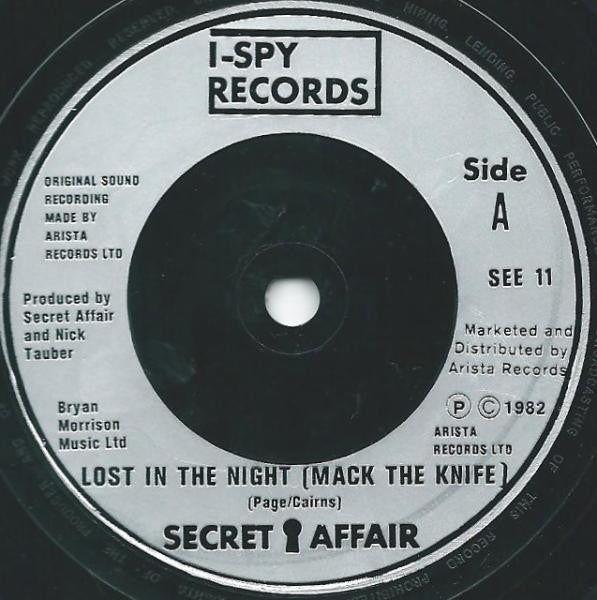 Secret Affair : Lost In The Night (Mac The Knife) (7", Single)