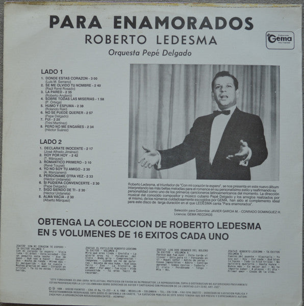 Roberto Ledesma : Para Enamorados Vol. 3 (LP, Album)