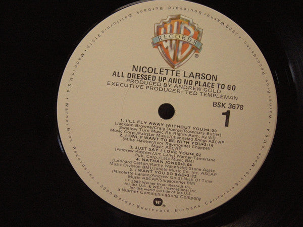 Nicolette Larson : All Dressed Up & No Place To Go (LP, Album, Win)