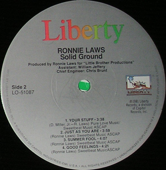 Ronnie Laws : Solid Ground (LP, Album, Win)