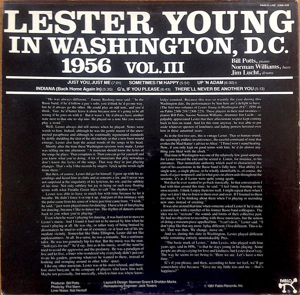 Lester Young : "Pres" Vol. III (LP, Album, Mono, RM)