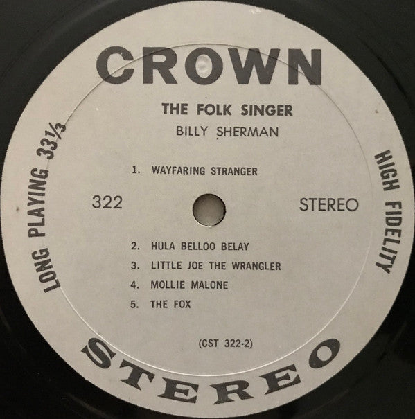 Billy Sherman (2) : The Folk Singer (LP)