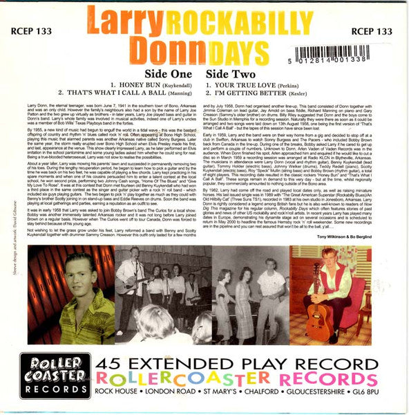 Larry Donn : Rockabilly Days (7", EP, Comp)