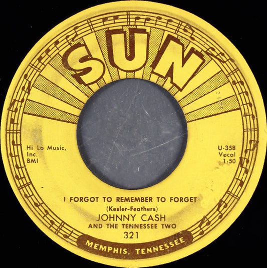 Johnny Cash And The Tennessee Two* : I Forgot To Remember To Forget / Katy Too (7", Single, MSI)