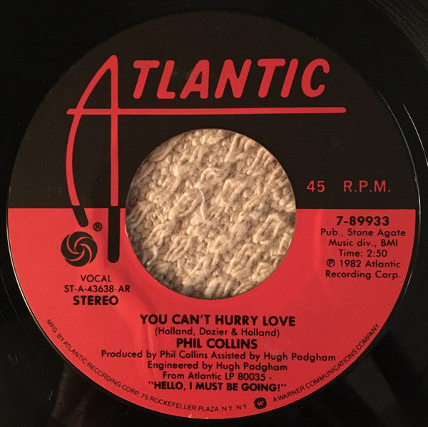 Phil Collins : You Can't Hurry Love (7", Single, Styrene, AR)