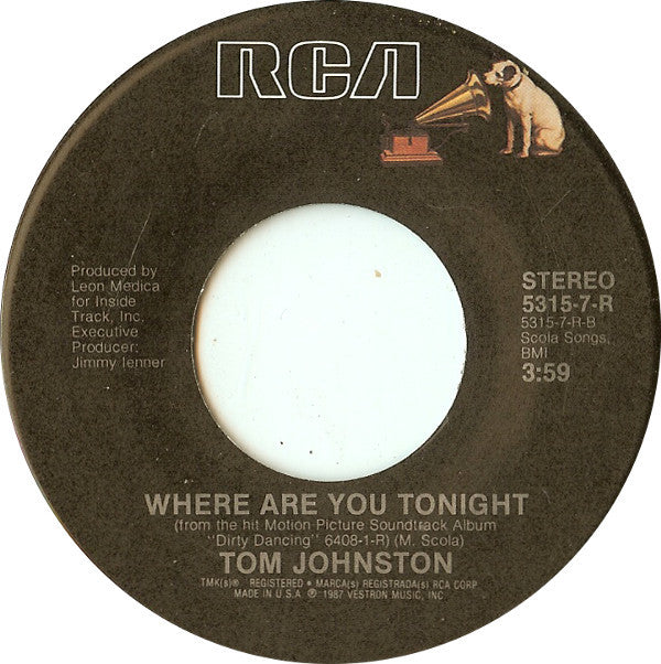 Eric Carmen / Tom Johnston : Hungry Eyes / Where Are You Tonight (7")