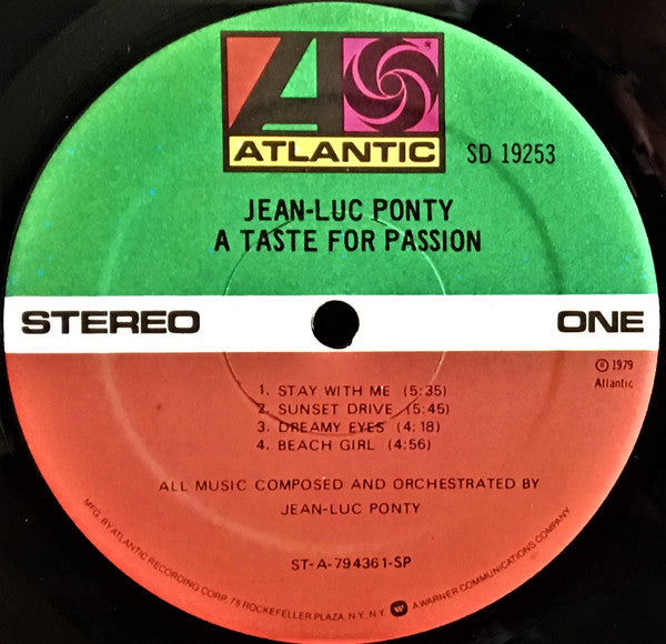 Jean-Luc Ponty : A Taste For Passion (LP, Album, SP )