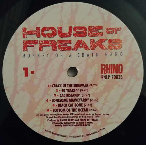 House Of Freaks : Monkey On A Chain Gang (LP, Album)