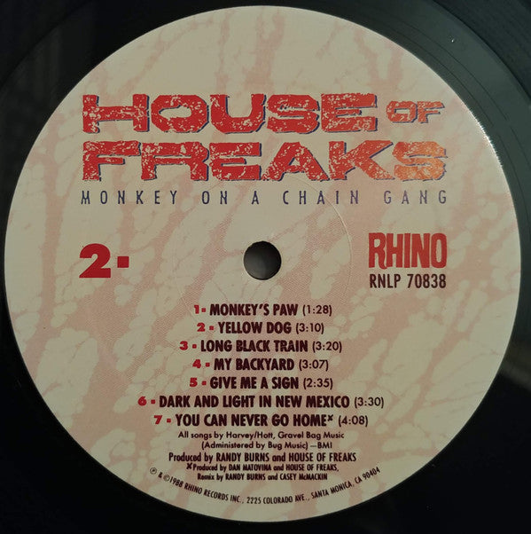 House Of Freaks : Monkey On A Chain Gang (LP, Album)