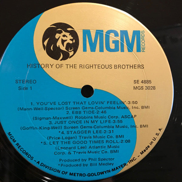 The Righteous Brothers : The History Of The Righteous Brothers (LP, Comp)