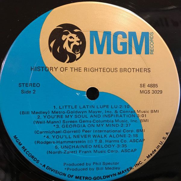 The Righteous Brothers : The History Of The Righteous Brothers (LP, Comp)