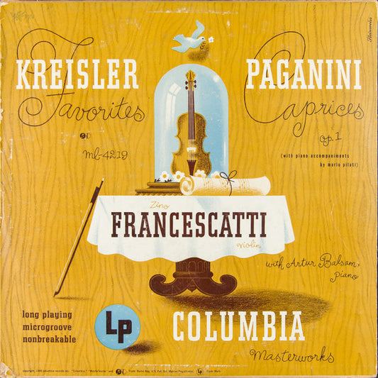 Fritz Kreisler, Niccolò Paganini, Zino Francescatti With Arthur Balsam : Kreisler Favorites, Paganini Caprices  (LP, Album, Mono)