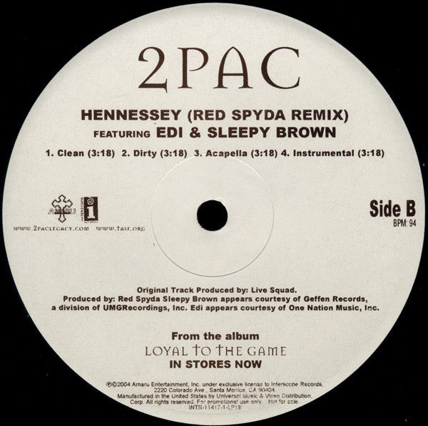 2Pac : Bonus Tracks From The Platinum LP "Loyal To The Game" (2x12", Single, Promo)