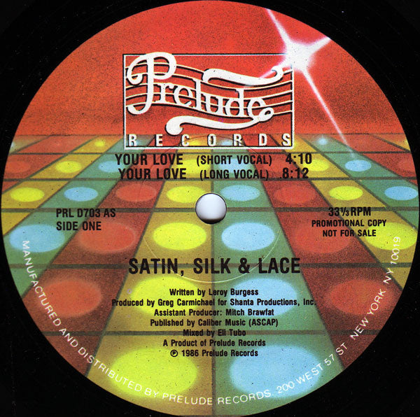 Satin, Silk & Lace : Your Love (12", Promo)