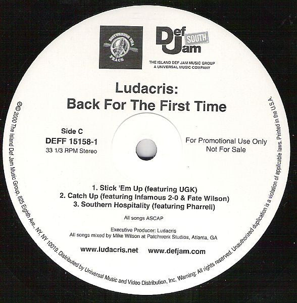 Ludacris : Back For The First Time (2xLP, Promo, Cle)