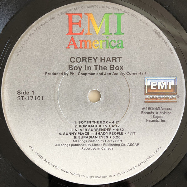 Corey Hart : Boy In The Box (LP, Album, Jac)