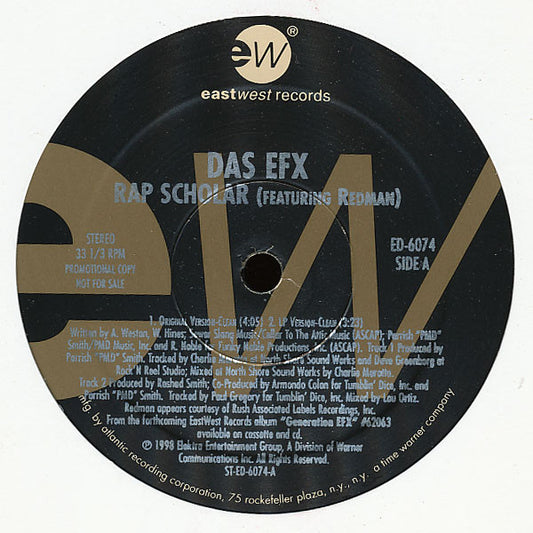 Das EFX : Rap Scholar (12", Promo)