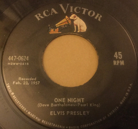 Elvis Presley : One Night (7", Single, RE, Ind)