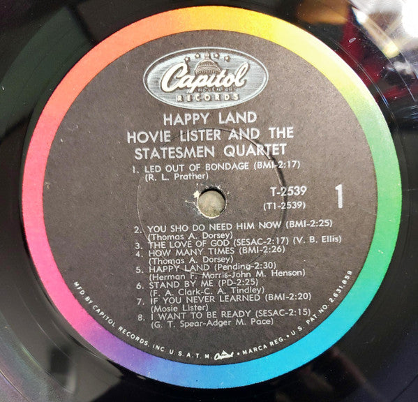 The Statesmen Quartet : Happy Land (LP, Comp, Mono)