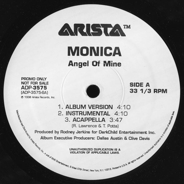 Monica : Angel Of Mine (12", Promo)