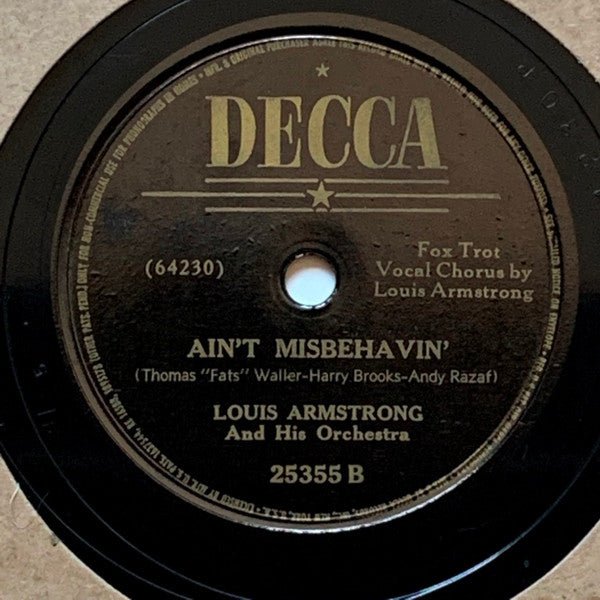 Louis Armstrong And His Orchestra : I Can't Give You Anything But Love / Ain't Misbehavin (Shellac, 10", RE, RP, LA )