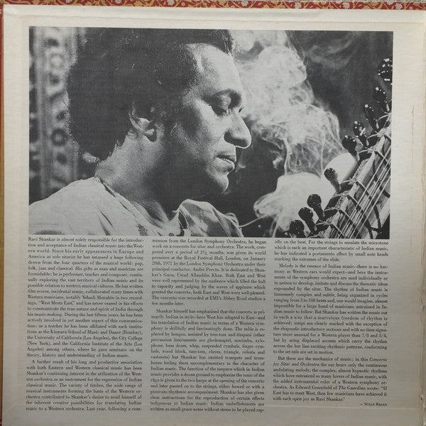 Ravi Shankar, André Previn, London Symphony Orchestra : Shankar: Concerto For Sitar & Orchestra (LP, Album, Gat)