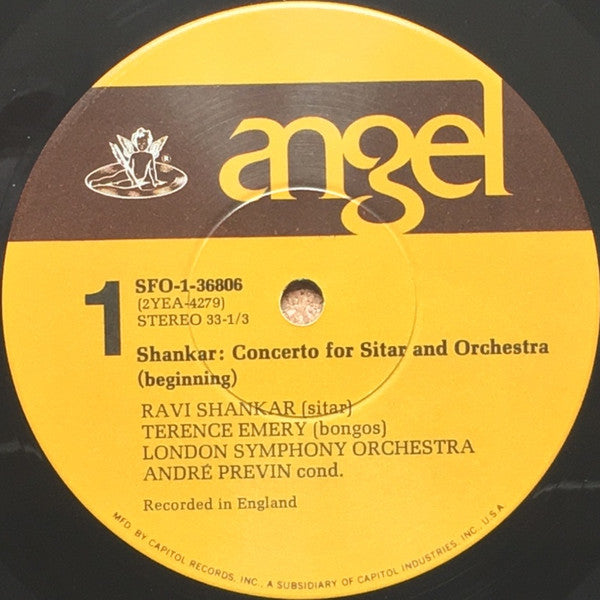 Ravi Shankar, André Previn, London Symphony Orchestra : Shankar: Concerto For Sitar & Orchestra (LP, Album, Gat)