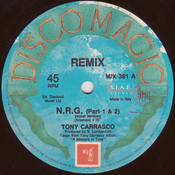 Tony Carrasco : N-R-G (Remix) (12")