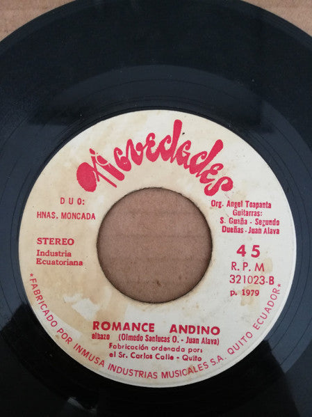 Hermanas Moncada : Llorar, Llorar / Romance Andino (7", Single)