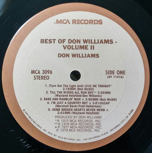 Don Williams (2) : The Best Of Don Williams, Volume II (LP, Comp)
