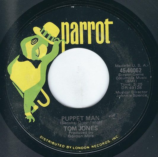 Tom Jones : Puppet Man / Every Mile (7", Single, Styrene, Mon)