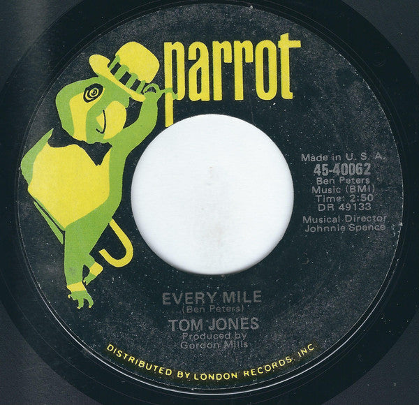 Tom Jones : Puppet Man / Every Mile (7", Single, Styrene, Mon)