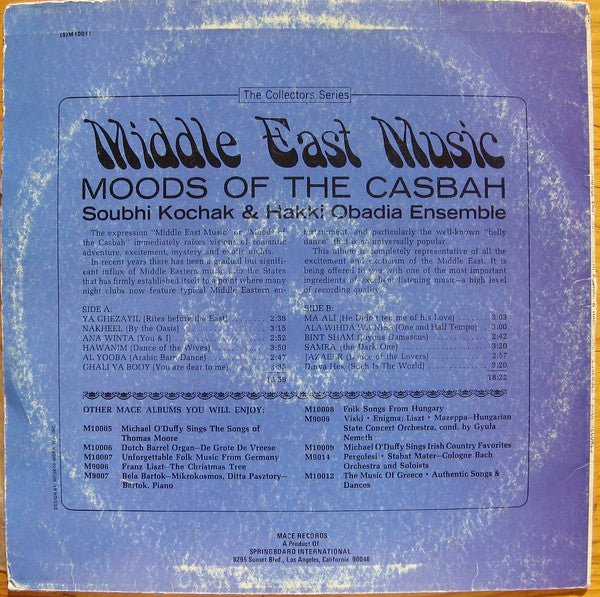 Soubhi Kochak & Hakki Obadia Ensemble : Middle East Music (Moods Of The Casbah) (LP, Album)