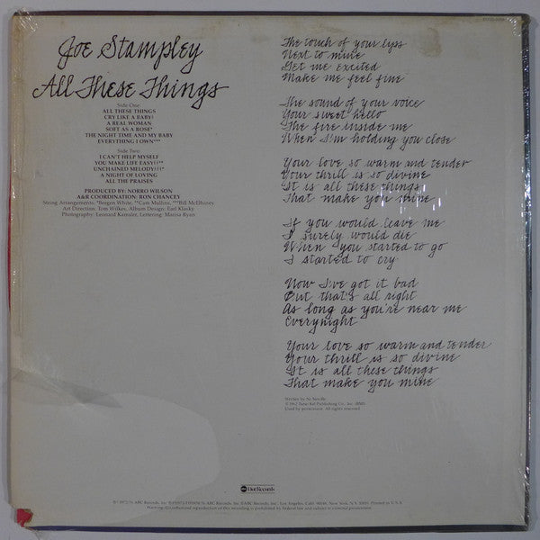 Joe Stampley : All These Things (LP, Comp)