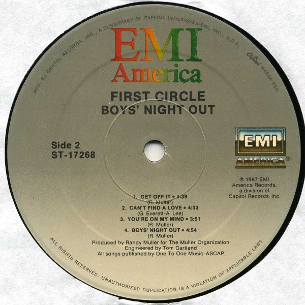 First Circle : Boys' Night Out (LP, Album)