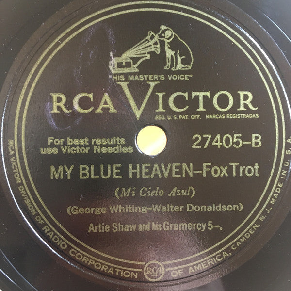 Artie Shaw And His Orchestra / Artie Shaw And His Gramercy 5—.* : Moonglow / My Blue Heaven (Shellac, 10", RP, Ind)