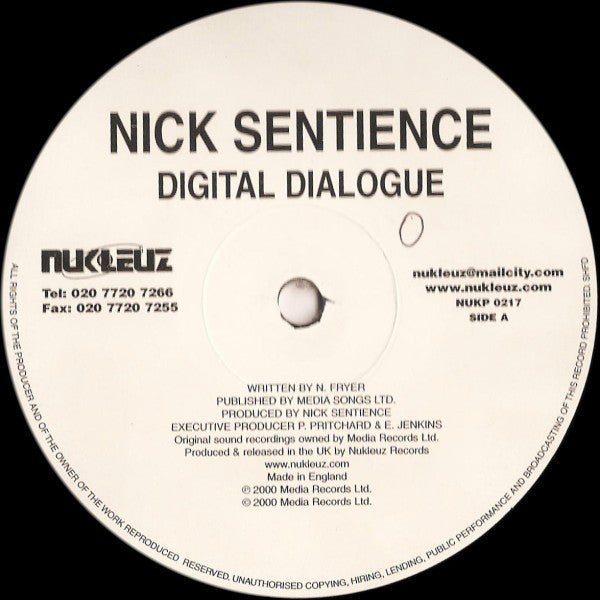 Nick Sentience : Digital Dialogue / Deeper (12")