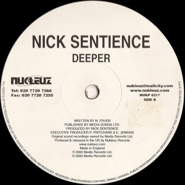 Nick Sentience : Digital Dialogue / Deeper (12")