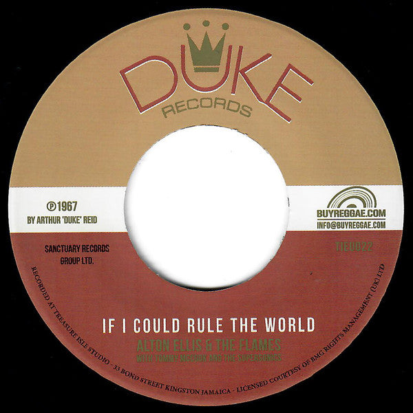 Alton Ellis / Tyrone Evans : If I Could Rule The World / If This World Were Mine (7")